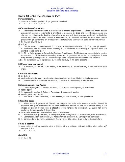 Nuovo Progetto italiano 1 â Libro dello studente ... - Edilingua