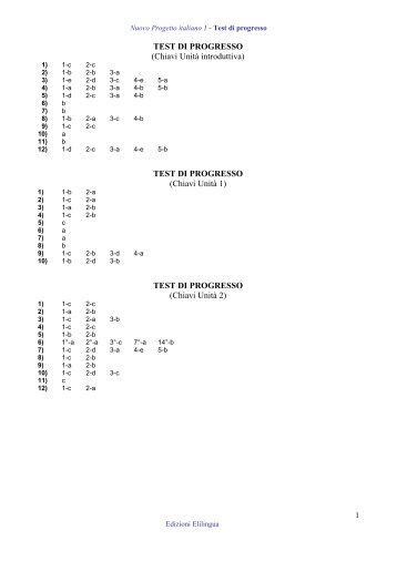 TEST DI PROGRESSO - Edilingua