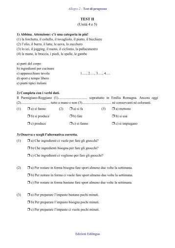 TEST II (UnitÃ  4 e 5) - Edilingua