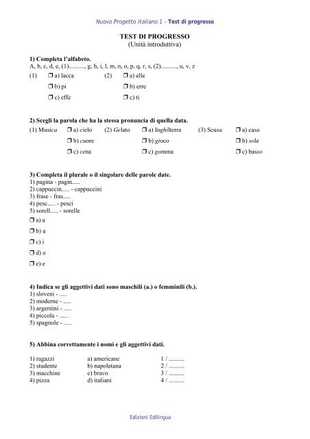 TEST I - Edilingua