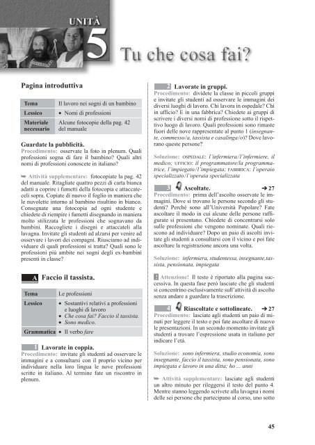 Pagina introduttiva Faccio il tassista. - Edilingua