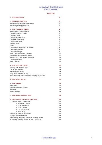 Arrivederci! 2 IWB Software USER'S MANUAL - Edilingua