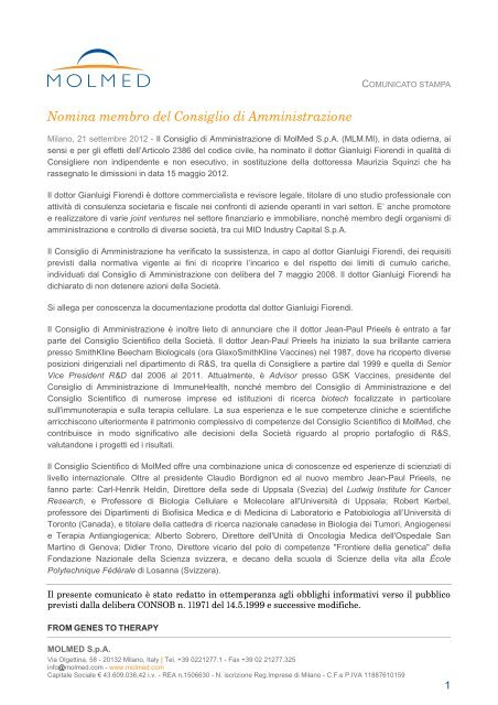 molmed azione