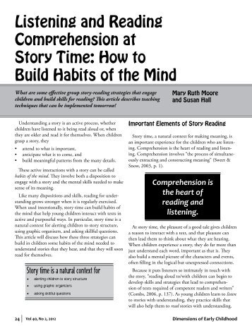 Listening and Reading Comprehension at Story Time: How to Build ...