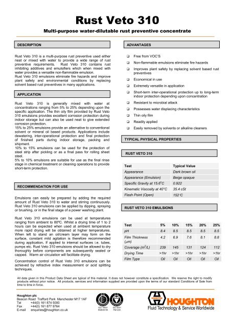 Rust Veto 310 - Southern Lubricants