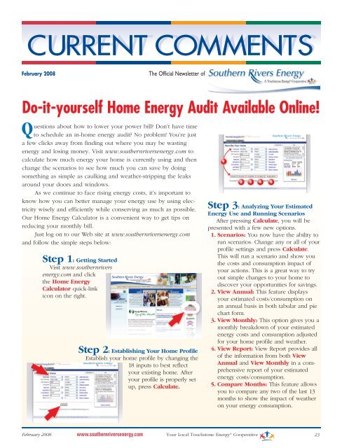 CURRENT COMMENTS Southern Rivers Energy CURRENT COMMENTS Southern Rivers Energy