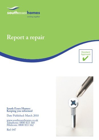 Report a repair - South Essex Homes