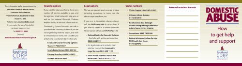 Domestic Abuse Support Leaflet. - South Essex Homes