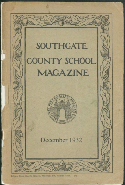 December 1932 - Southgate County School
