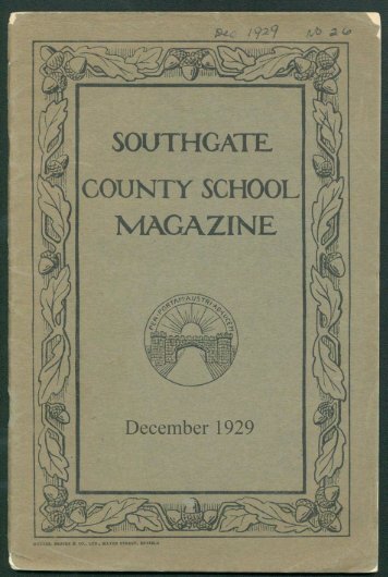 No 26 - December 1929 - Southgate County School