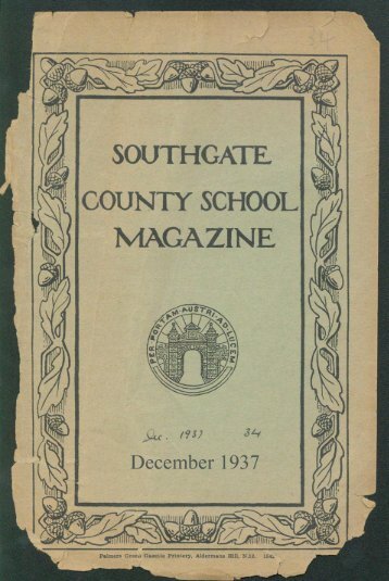 No 34 - December 1937 - Southgate County School