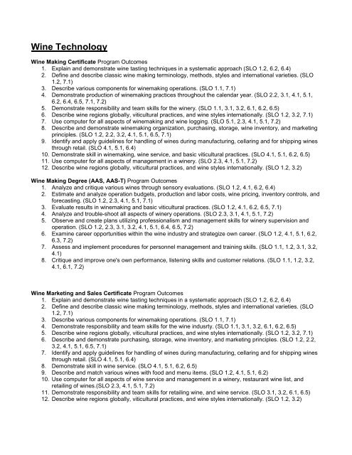 Program Outcomes and Student Learning Outcomes