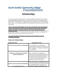 Scholarships - South Seattle Community College