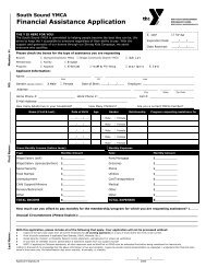 Financial Assistance Application - South Sound YMCA