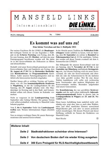 einer Betriebsabteilung im Walzwerk Hettstedt - DIE LINKE ...