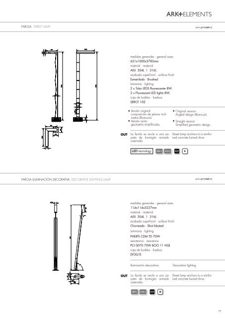 Mobiliario urbano Ark+elements, Porcelanosa, catálogo ... - Venespa