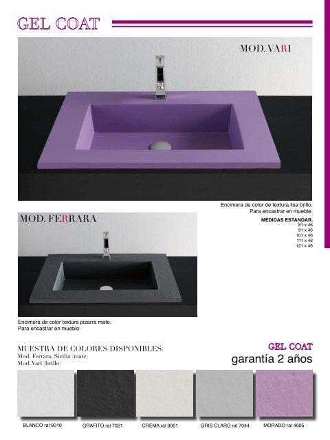 Catálogo Anyway Solid Surfaces, platos ducha y lavabos ... - Venespa