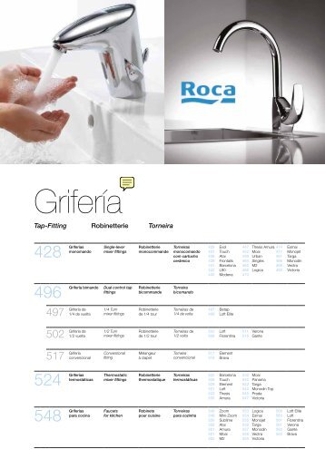 Catálogo de grifos o grifería Roca, Grifos Roca. - Venespa