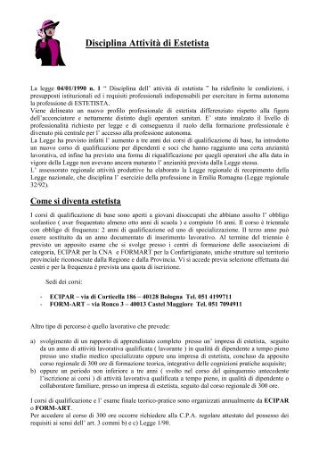 Disciplina AttivitÃ  di Estetista