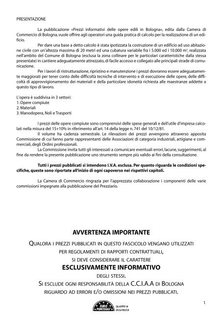 prezziario3.pdf - Camera di Commercio di Bologna