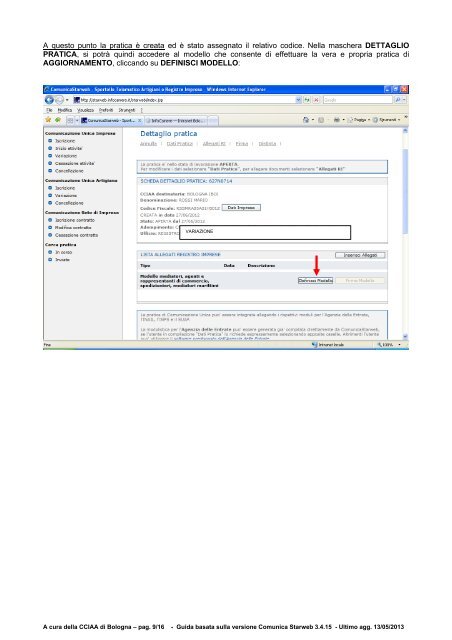 Cliccare qui per consultare la guida all'aggiornamento delle imprese ...