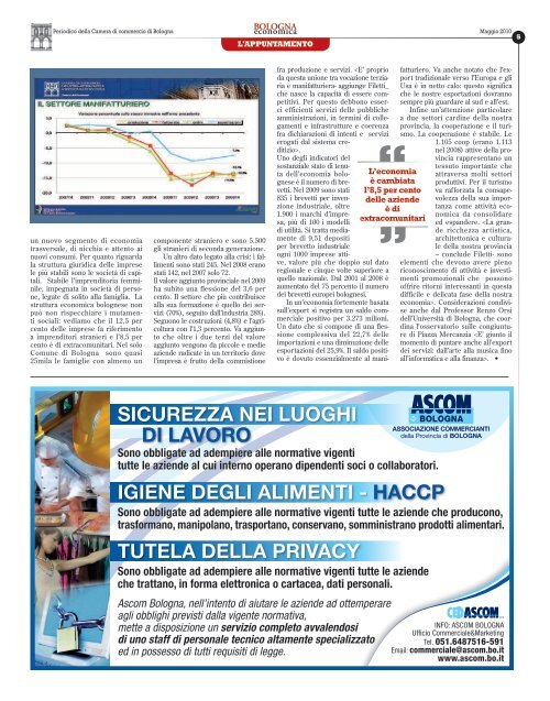 Leggi tutto il giornale (6,65 MB) - Camera di Commercio di Bologna