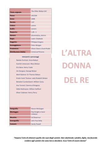 L'ALTRA DONNA DEL RE - Cineplex