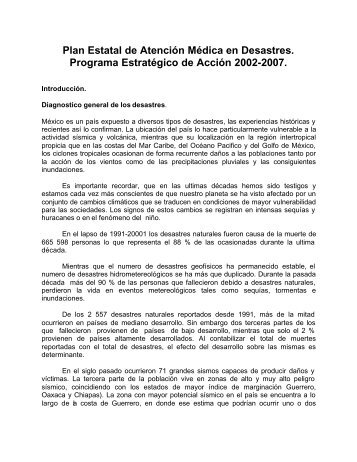 Plan de atenciÃ³n mÃ©dicas en casos de desastre - DISASTER info ...