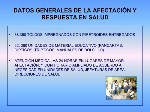 Informe Sala de SituaciÃ³n. Acciones en salud por provincia.