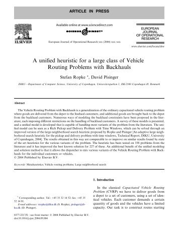 A unified heuristic for a large class of Vehicle Routing Problems with ...