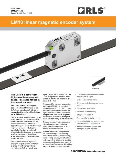 LM10 linear magnetic encoder system