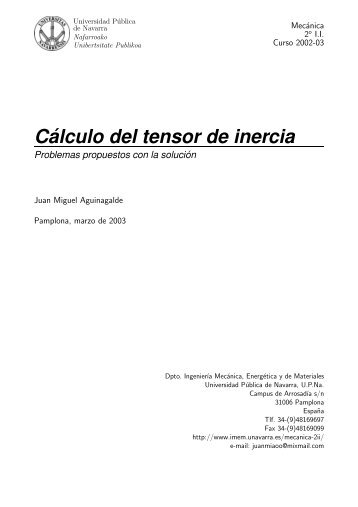 CÂ´alculo del tensor de inercia - Universidad PÃºblica de Navarra