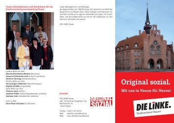 Original sozial. Mit uns in Nauen für Nauen! - DIE  LINKE. Nauen