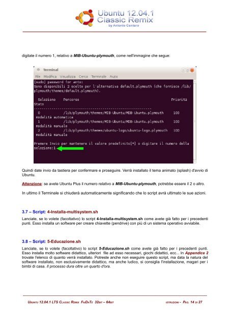 Istruzioni Ubuntu Classic Fai-da-te - Majorana