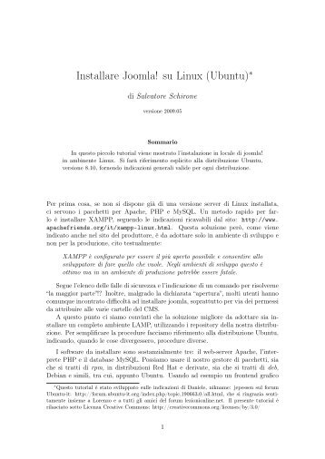 Installare Joomla! su Linux (Ubuntu) - Majorana