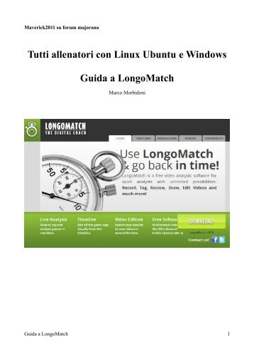 Download guida: Analisi dei video con LongoMatch - PDF - Majorana