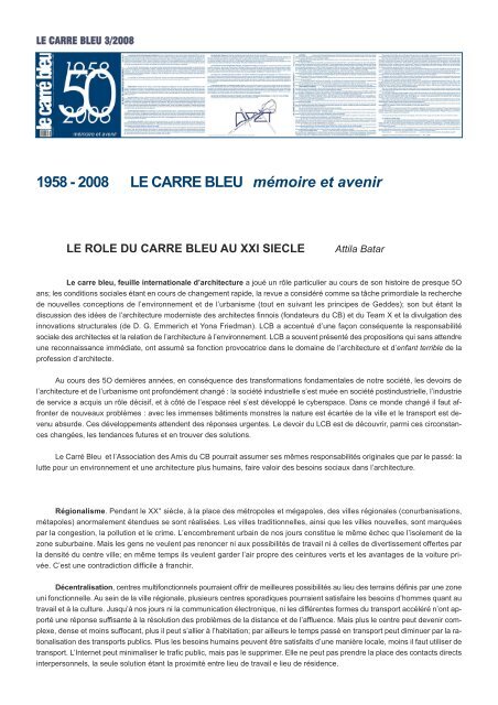 50 ans - mémoire et avenir - Le Carré Bleu