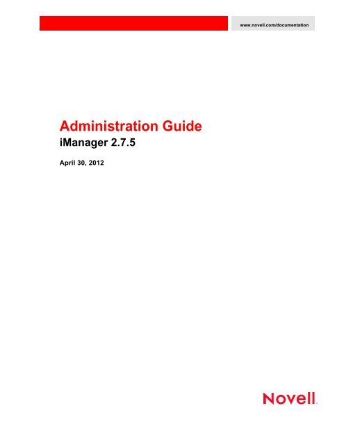 Novell iManager 2.7.5 Administration Guide - NetIQ