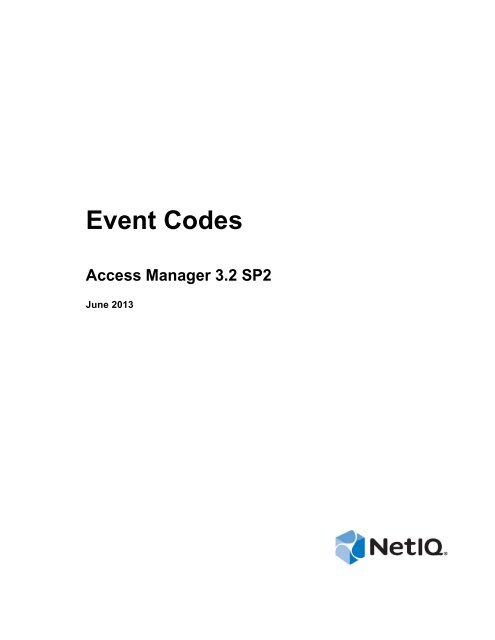 NetIQ Access Manager Appliance 3.2 SP2 Event Codes