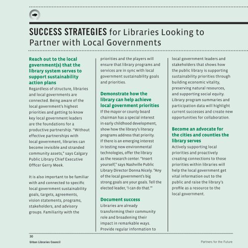Partners for the Future: Public Libraries and Local - LibraryWorks.com