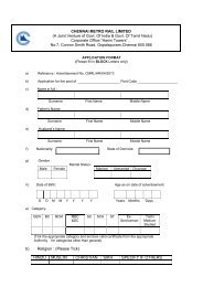 Application form - Chennai Metro Rail