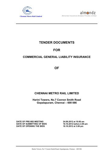 TENDER DOCUMENTS FOR OF - chennai metro rail