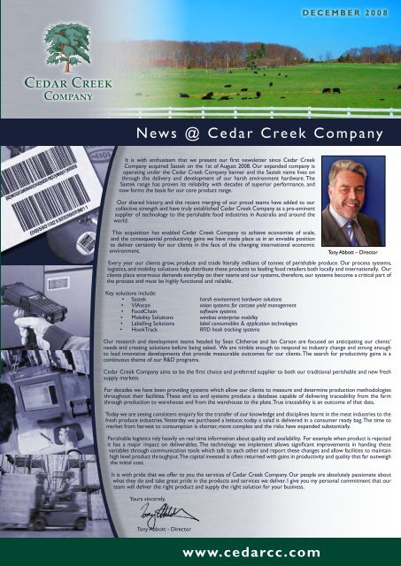 News @ Cedar Creek Company
