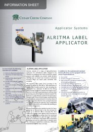 ALRITMA LABEL APPLICATOR - Cedar Creek Company