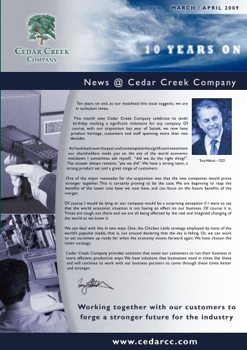 March 2009 - Cedar Creek Company