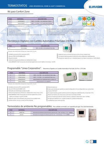 termostatos pdf ( 6 mb) - climasur srl