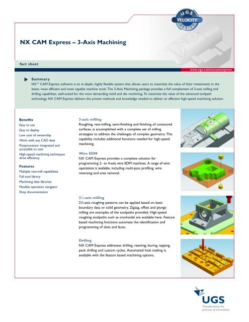 NX CAM Express – 3-Axis Machining