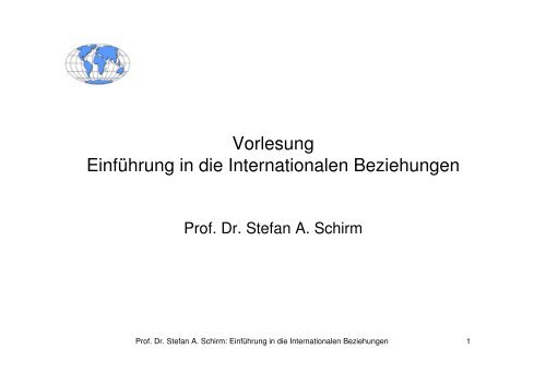 Vorlesung Einführung in die Internationalen Beziehungen