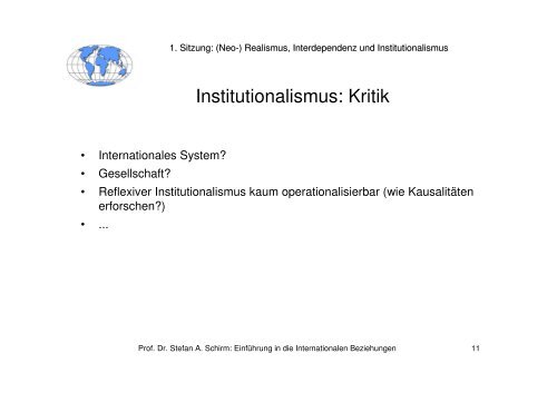 Vorlesung Einführung in die Internationalen Beziehungen