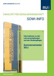 Sommersemester 2011 - FakultÃ¤t fÃ¼r Sozialwissenschaft der Ruhr ...